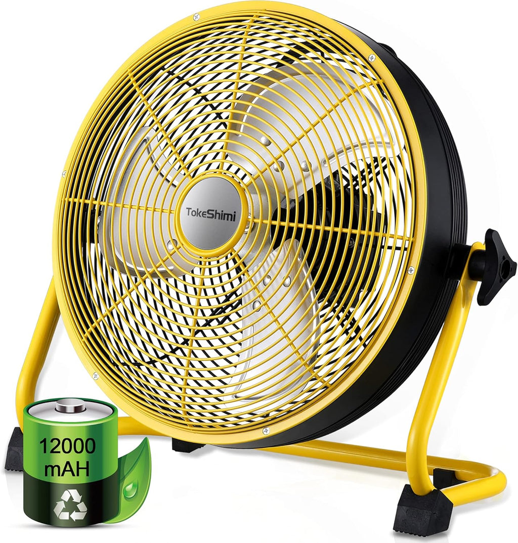12 Inch Battery Powered Portable Fan with Metal Blade J725