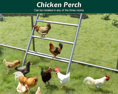 9x25.3x6.4 FT Walk-in Chicken Coop with PE Cover Z5923