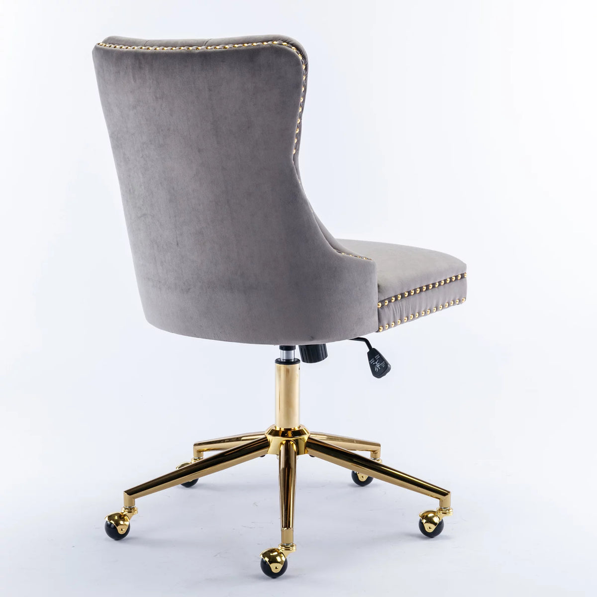Velvet Upholstered Tufted Office Chair with Golden Metal Base C319
