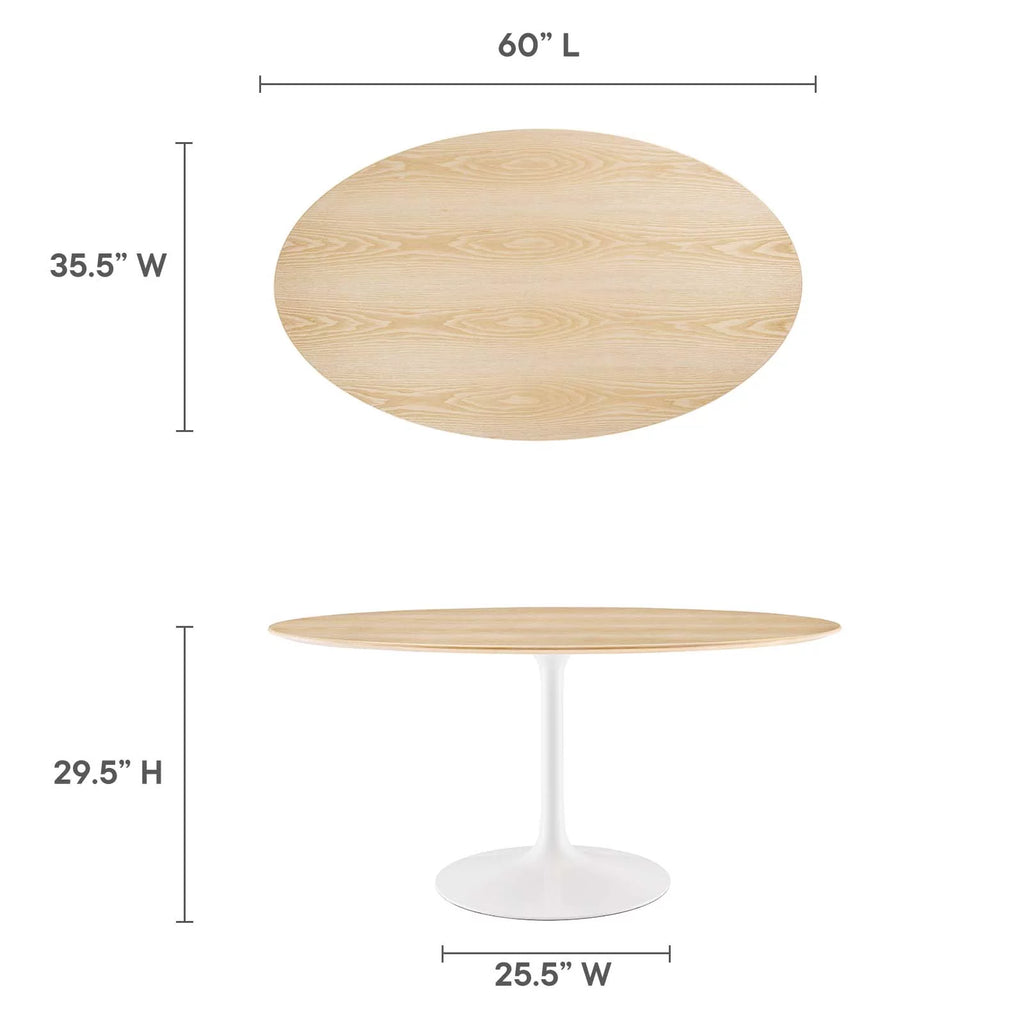 60" Oval Natural Wood Grain Dining Table K36190