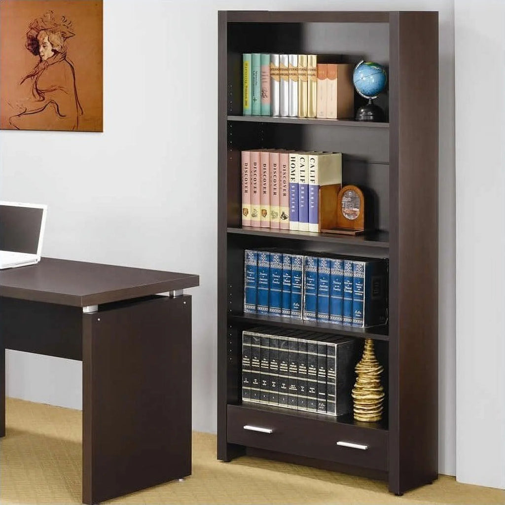 4 Piece Set with Desk Mobile File Cabinet Office Chair and Bookcase J2268