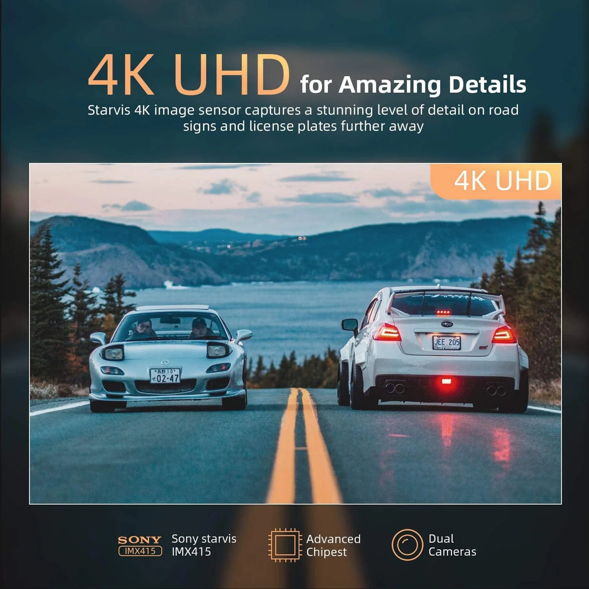 4K 12 Mirror Dash Cam Front & Rear View Dual Dash Camera S274112