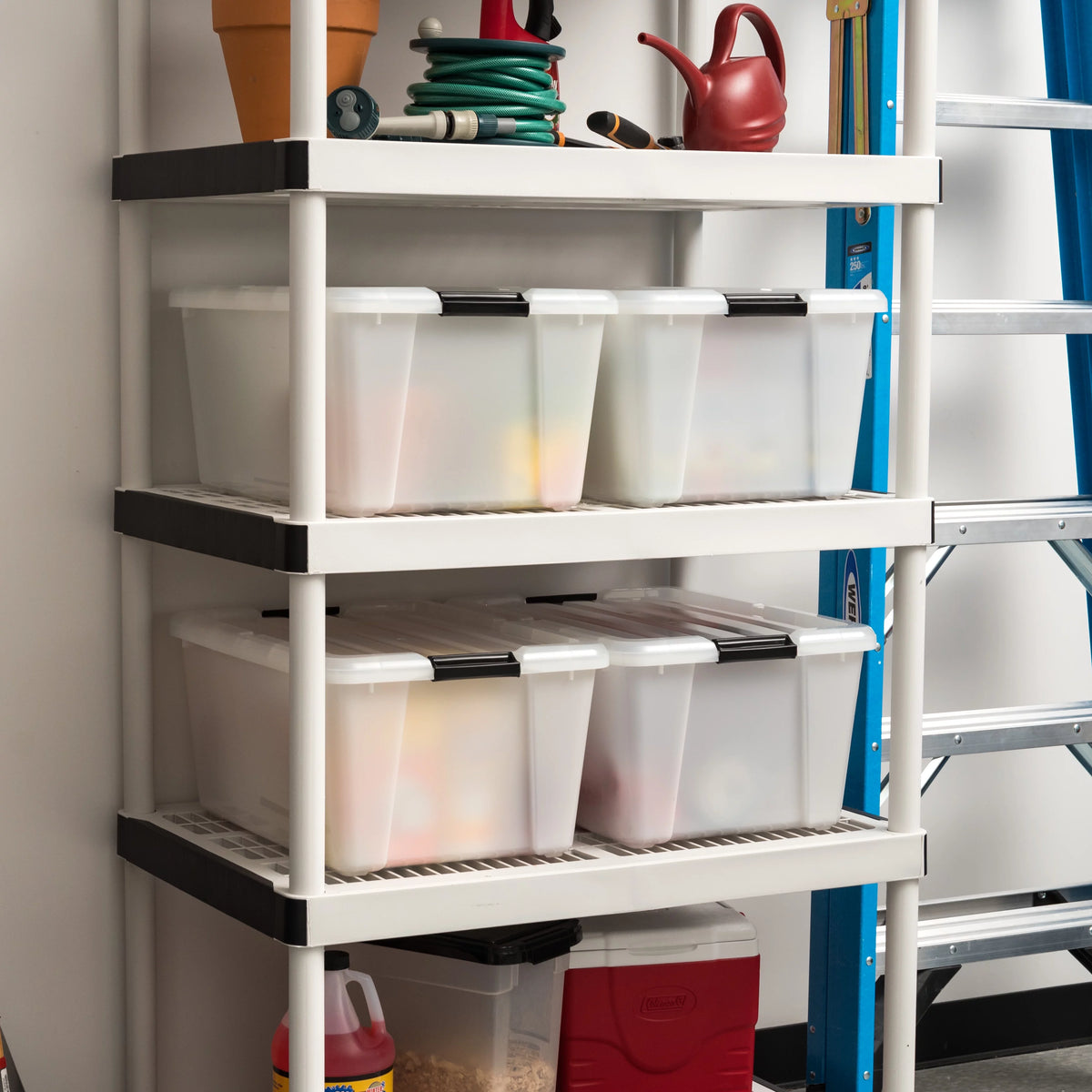 45 Qt Pearl Latch Storage Bin with Lid, Set of 4 V35318