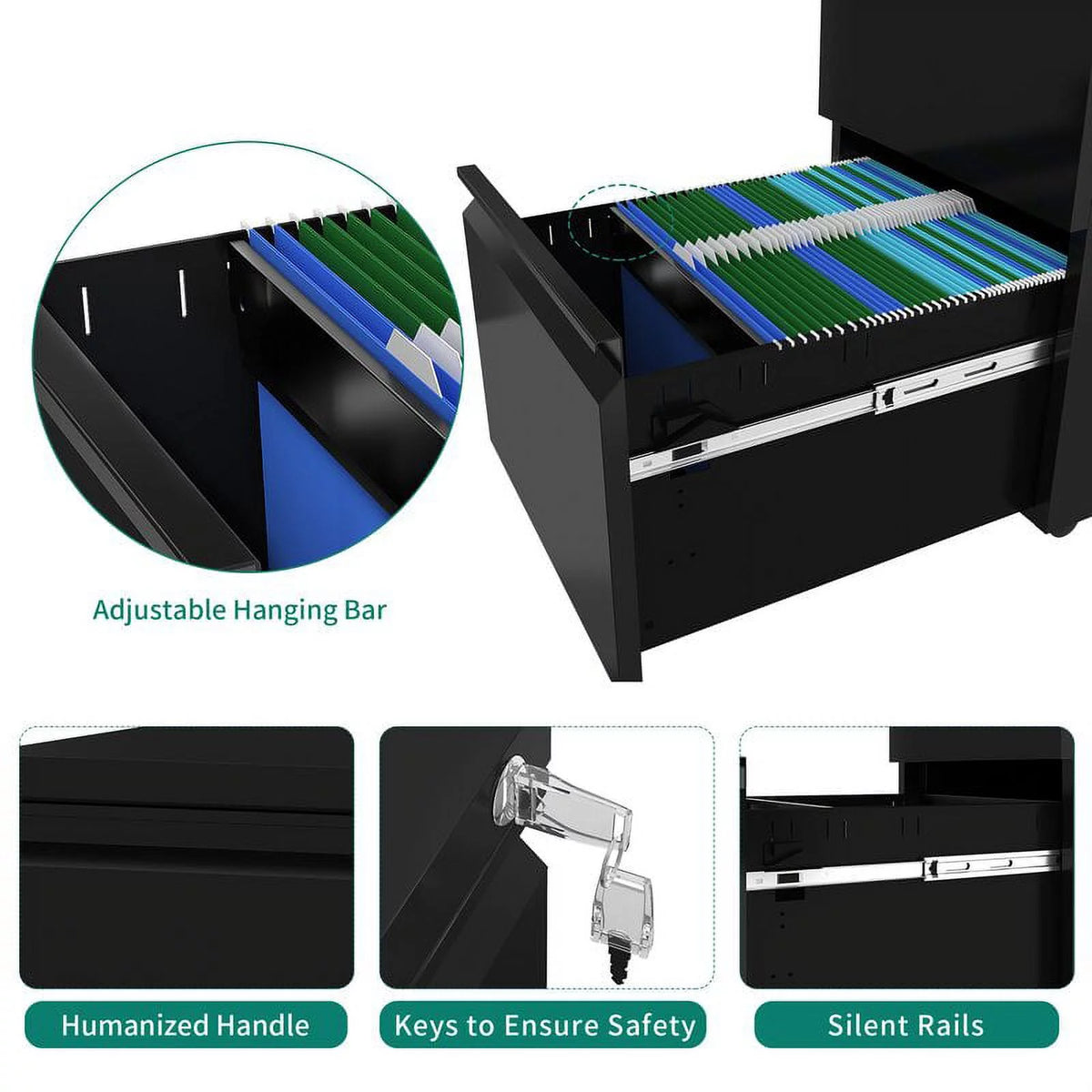 2-Drawer Locking Steel File Cabinet T37866