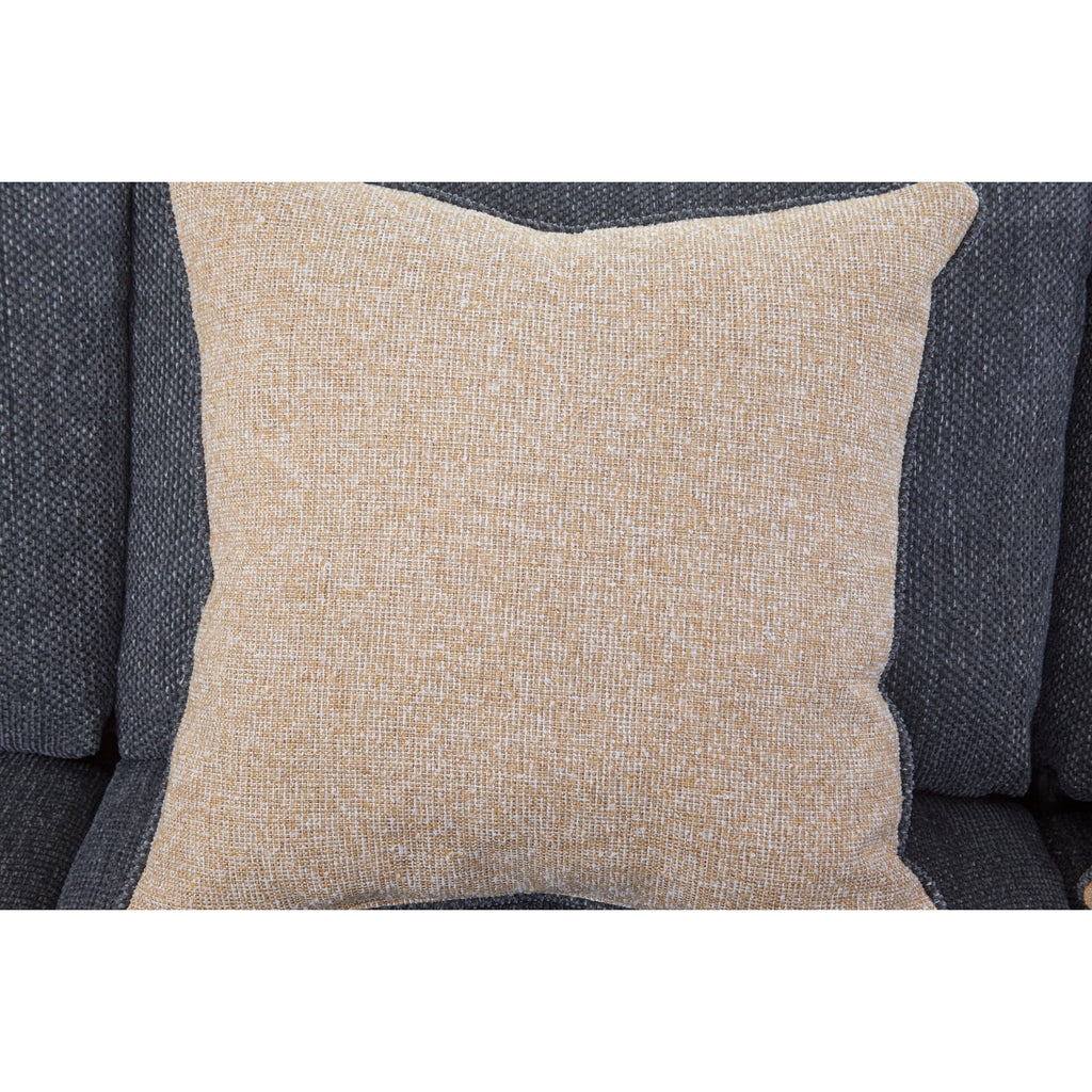 Charcoal Two Piece Sectional Sofa with Three Throw Pillows R4627