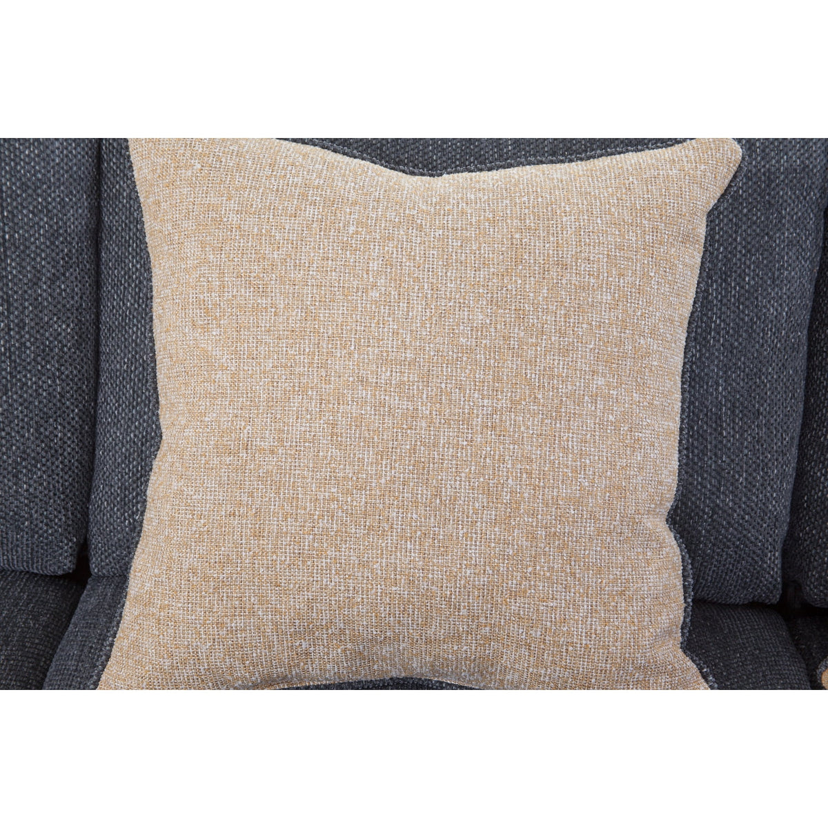 Charcoal Two Piece Sectional Sofa with Three Throw Pillows R4627