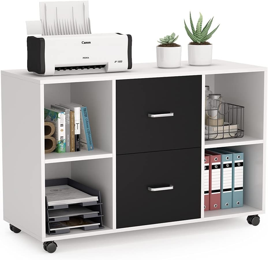 2 Drawer Wood File Cabinet with Wheels G607618