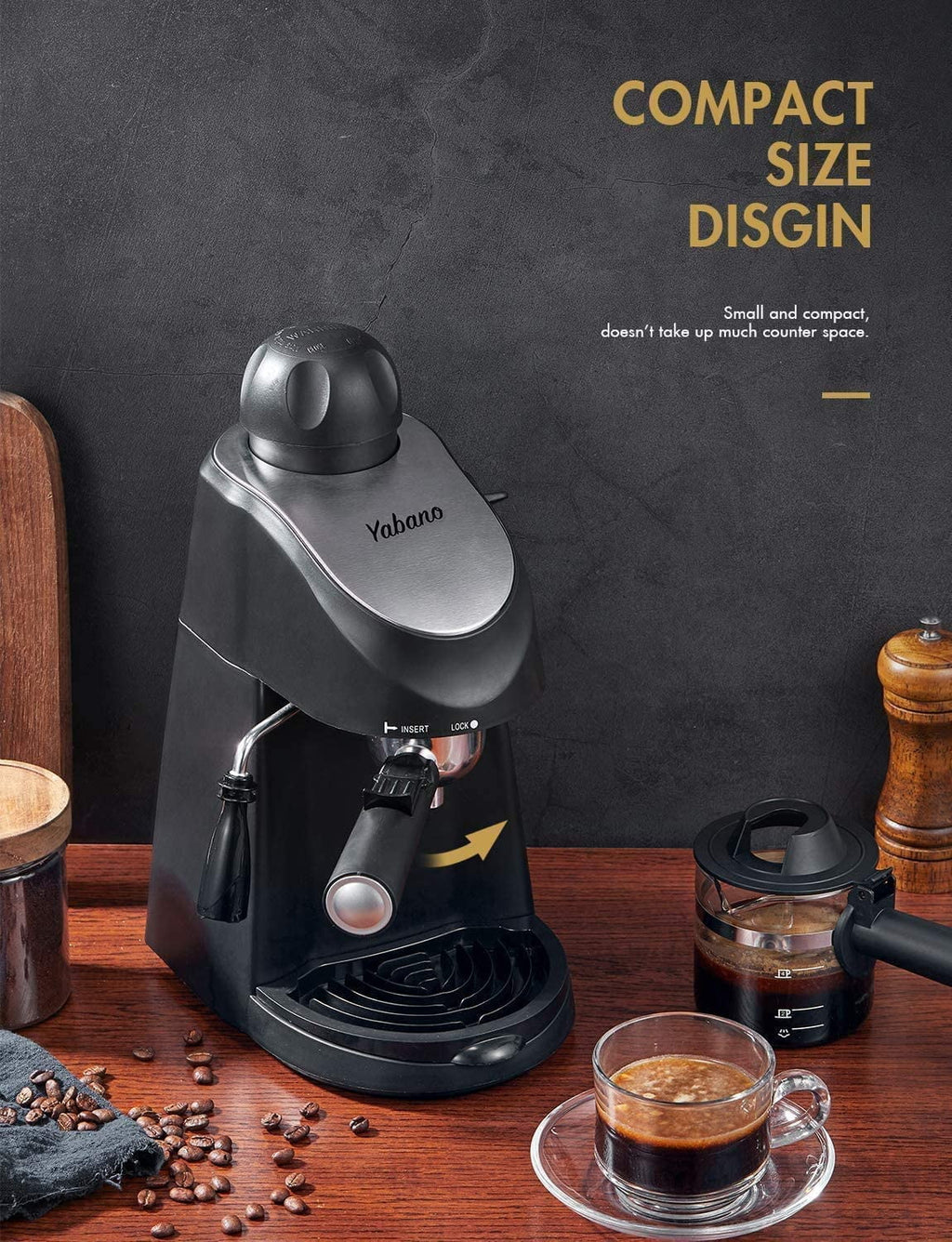 3.5 Bar 4 Cup Steam Espresso Cappuccino Maker with Milk Frother W404084