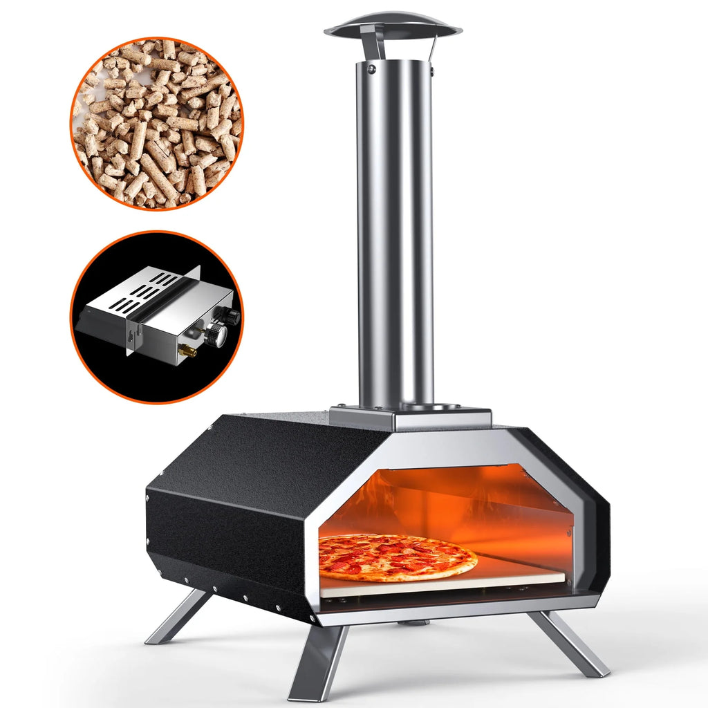 13 Wood Pellet Stainless Steel Pizza Oven with Foldable Legs S219