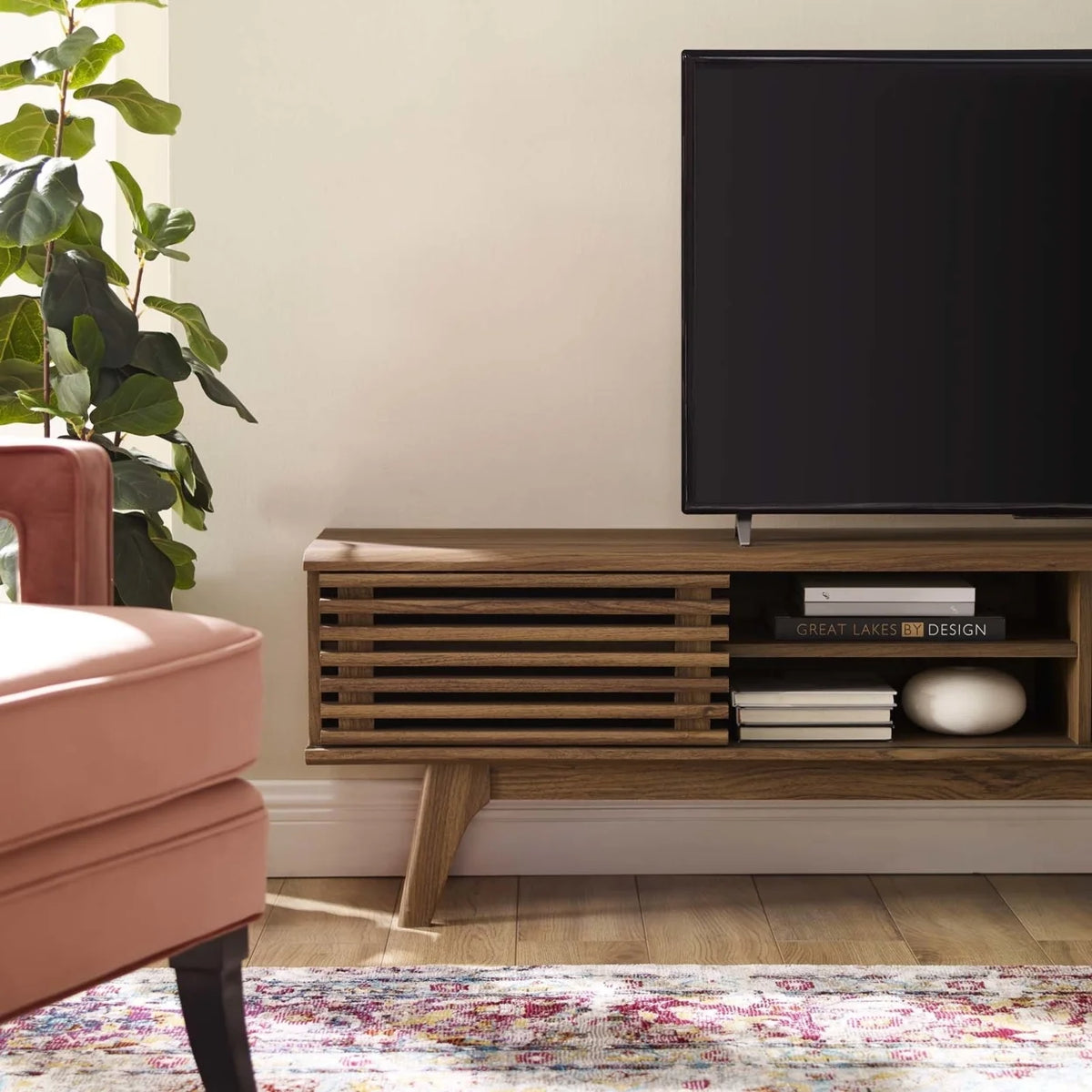 70" Walnut Entertainment Center TV Stand S6224