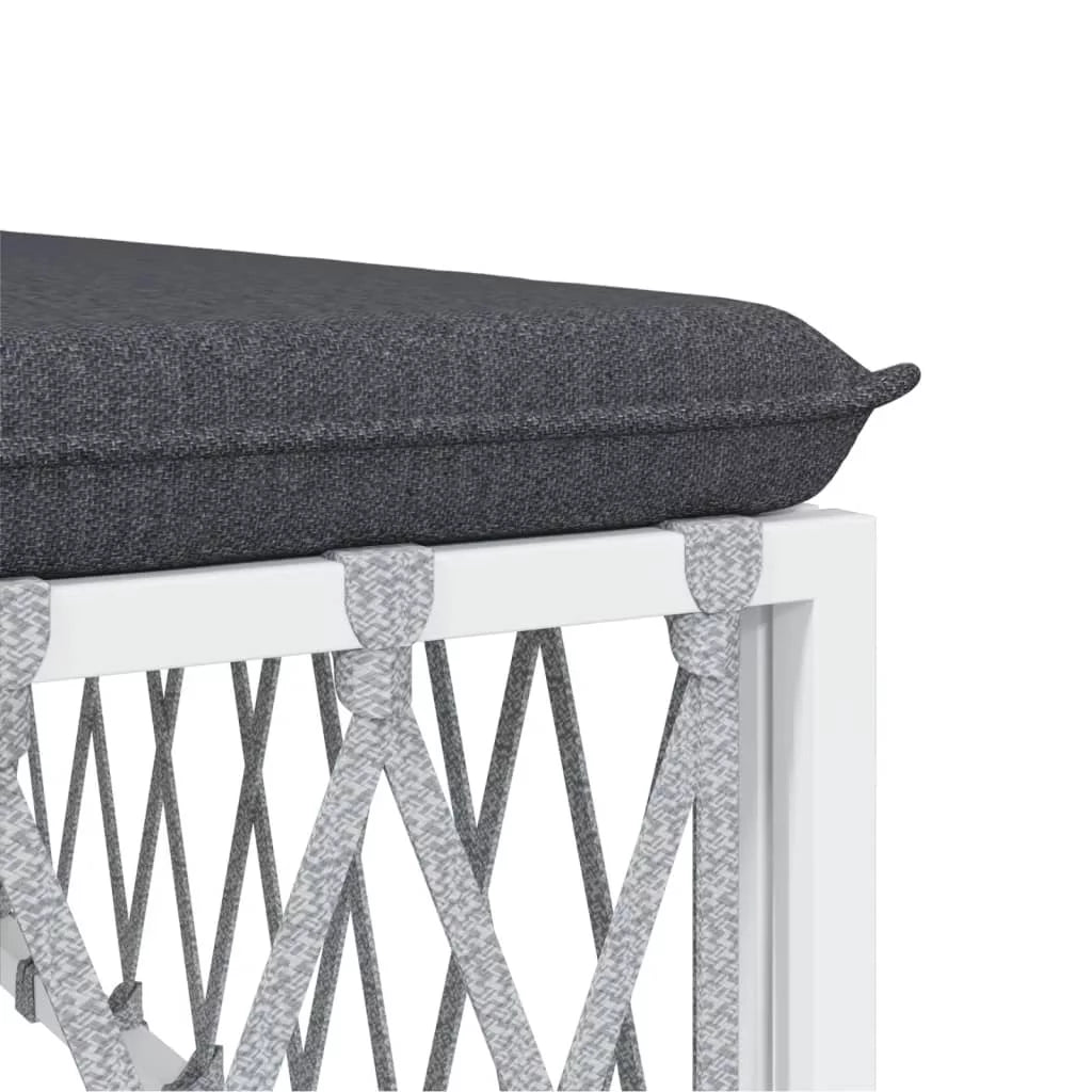 4 Piece Patio Set with Cushions White Steel P512896