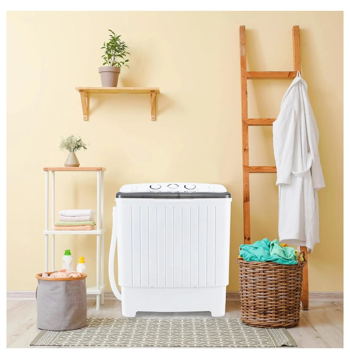 Portable Mini Tub Washer and Dryer Combo 20 lbs Black I41220