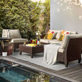 5 Pieces Wicker Rattan Outdoor Sofa Set with Coffee Table L582