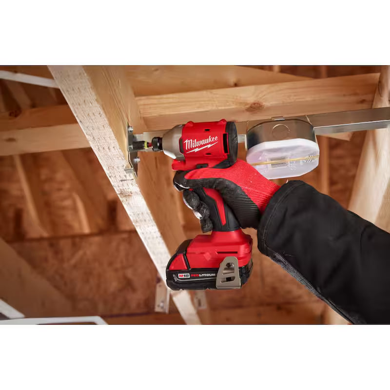 18-Volt Lithium-Ion Brushless Cordless 1/4 in. Compact Impact Driver with Battery and Charger F850529