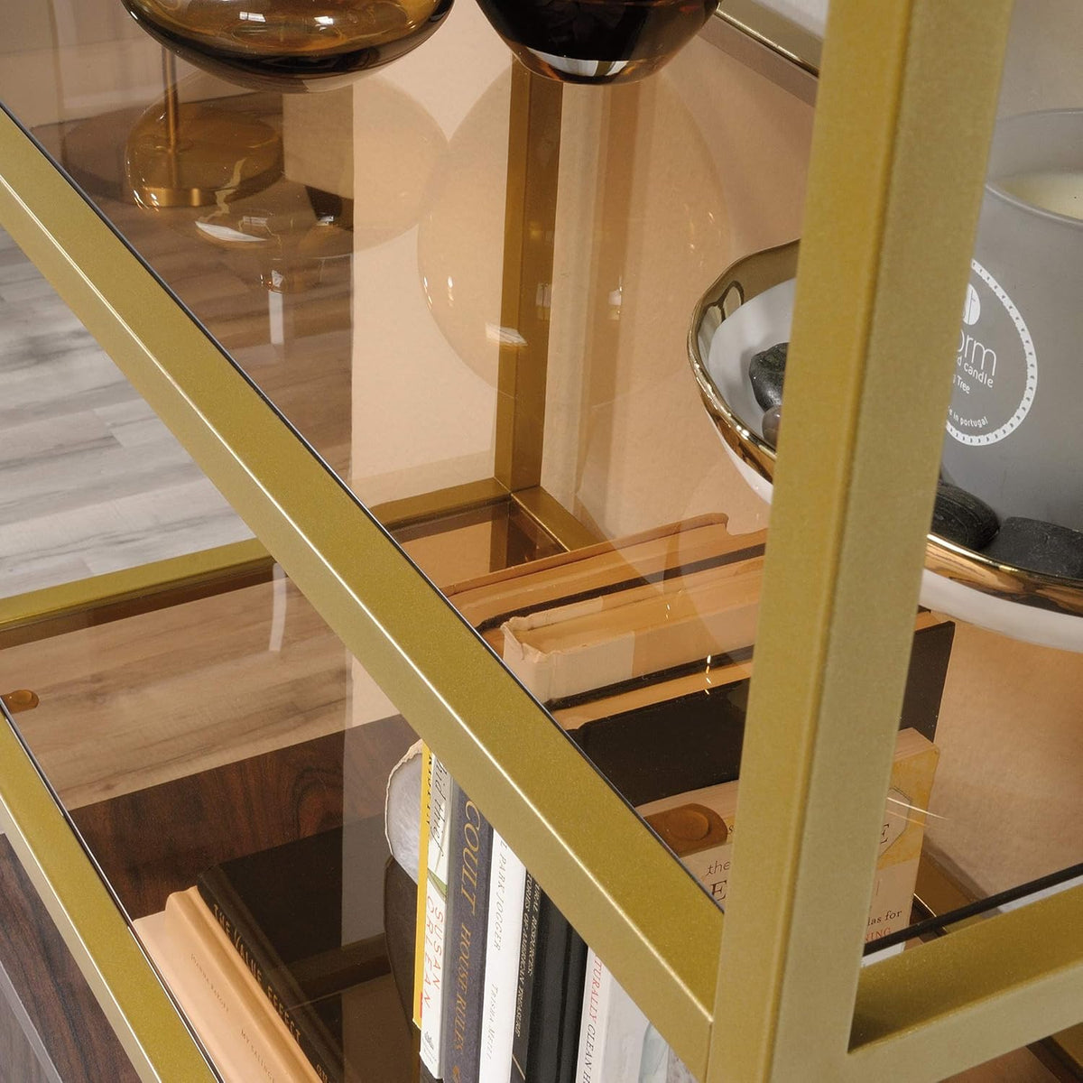 Bookcase with Doors, Rich Walnut Finish M23252