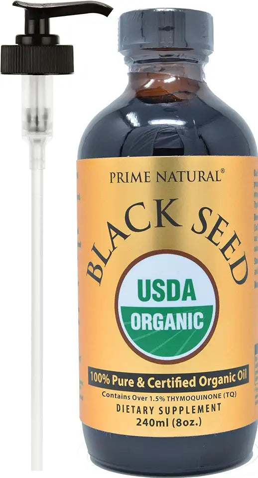 Organic Black Seed Oil 8oz Cold Pressed Unrefined F3139