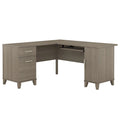 60 in Ash Gray Desk with Keyboard Tray and Storage Cabinet T856