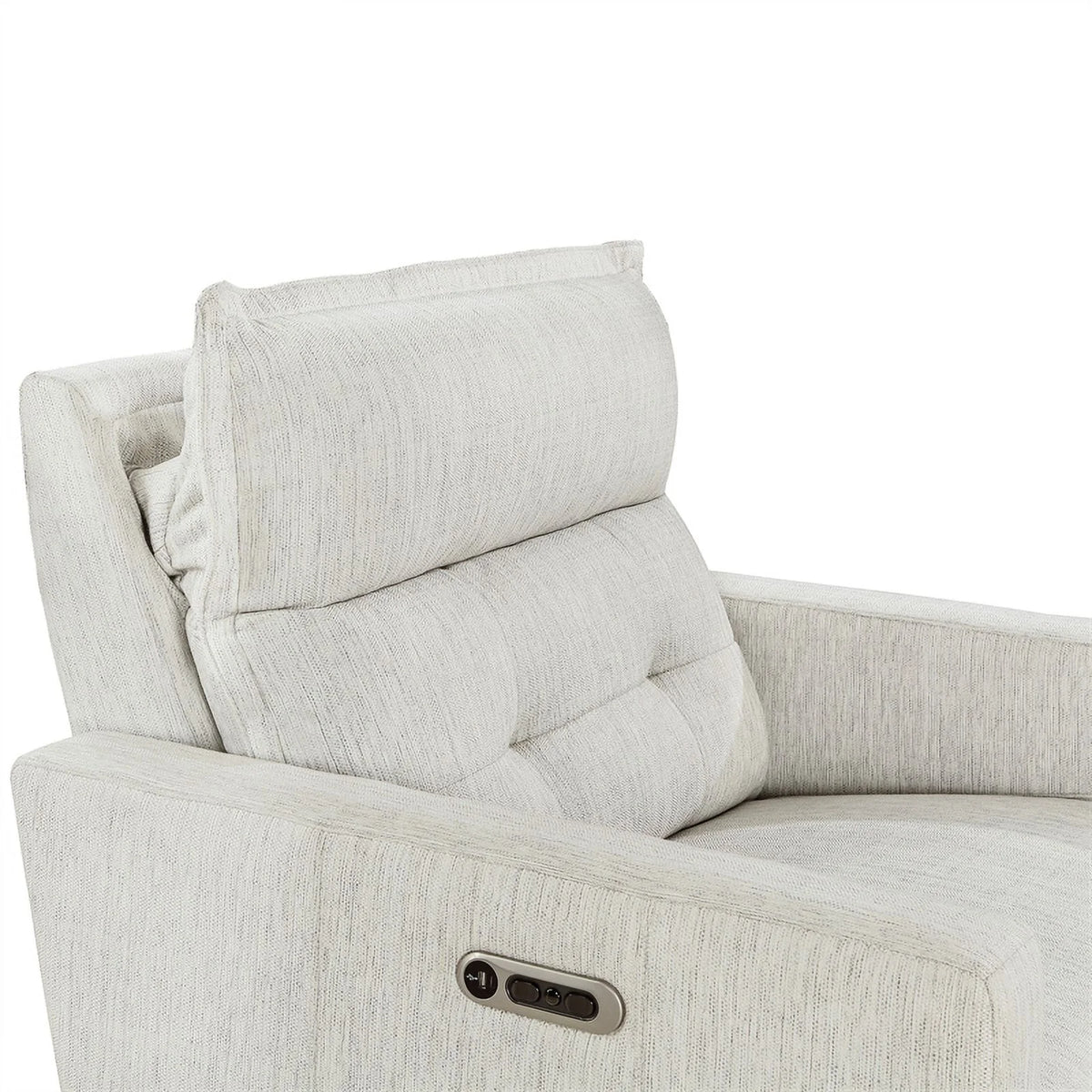 White Fabric Power Reclining Chair with Power Headrest G28516