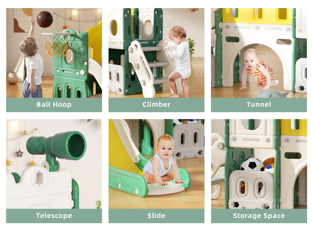 8 in 1 Kids Slide Set with Climber X797