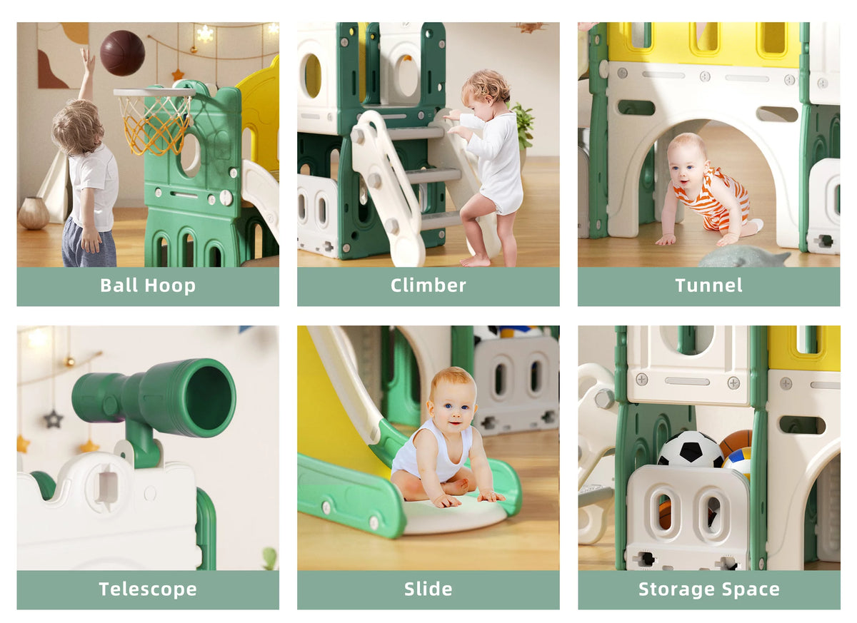 8 in 1 Kids Slide Set with Climber X797