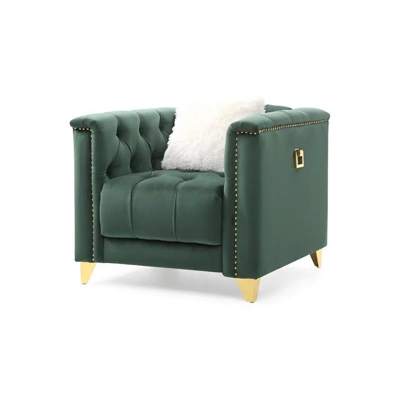Green Velvet 3Pc Upholstery Living Room Set D532171