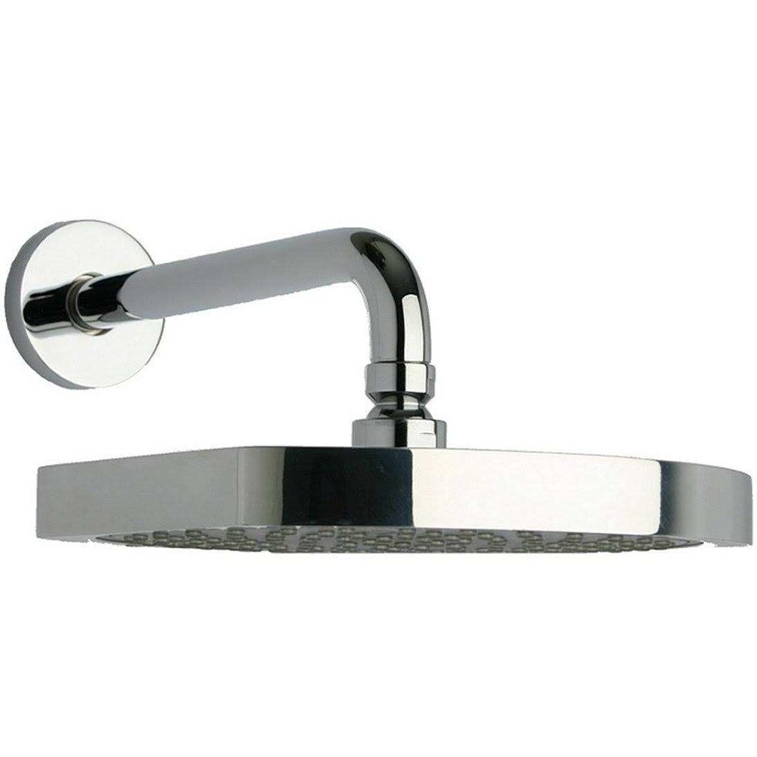Chrome Rain Shower Head with Arm and Flange N16902