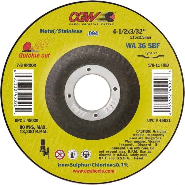 Cut-Off Wheel 9x22 x 5/8 - 11x22 36 Grit Type 27 Aluminum Oxide V7123
