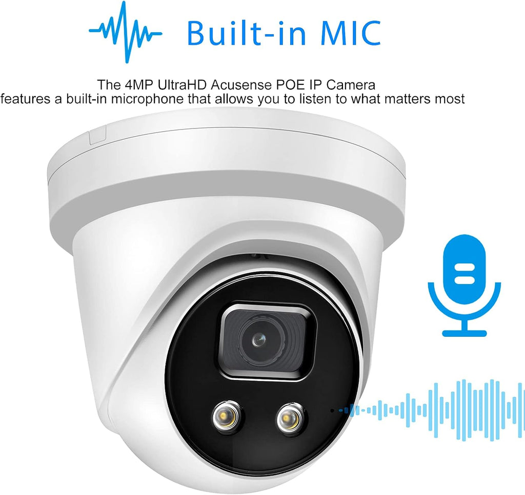 4MP POE IP Camera Built-in Microphone IP67 Waterproof A2489