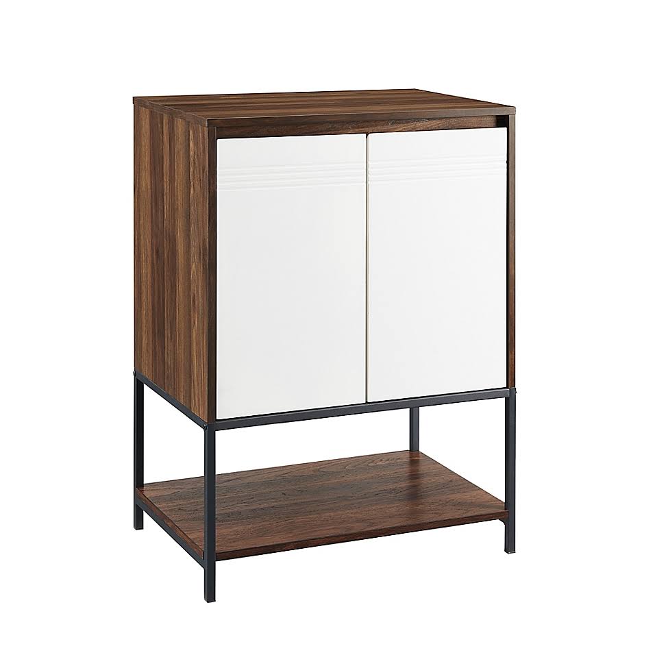 White Dark Walnut Accent Cabinet Q638867