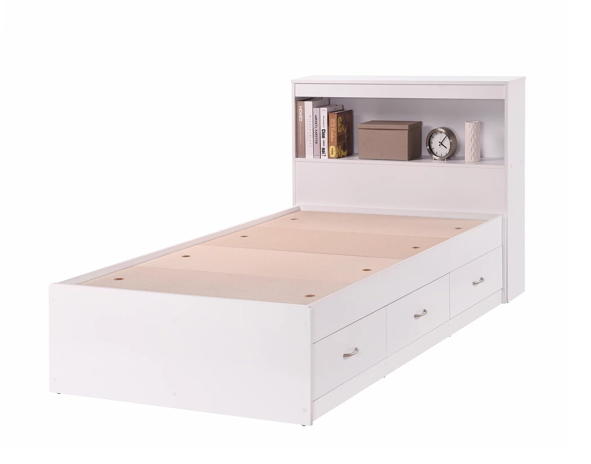 Black Twin-Size Captain Bed with 3 Drawers and Headboard A466690