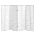 White 3 Panels 4 ft. Short Window Pane Shoji Screen U732