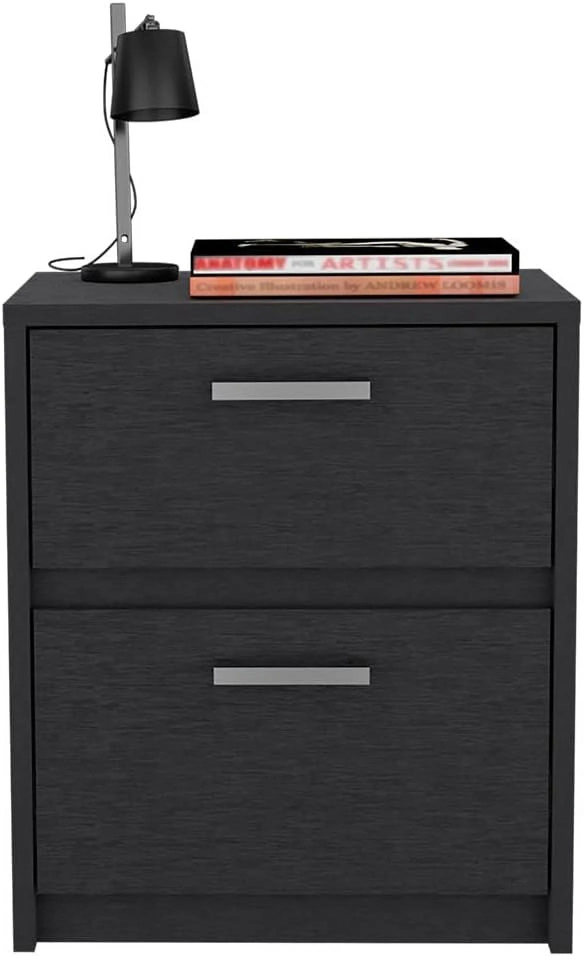 Black Two Drawers Nightstand R97654