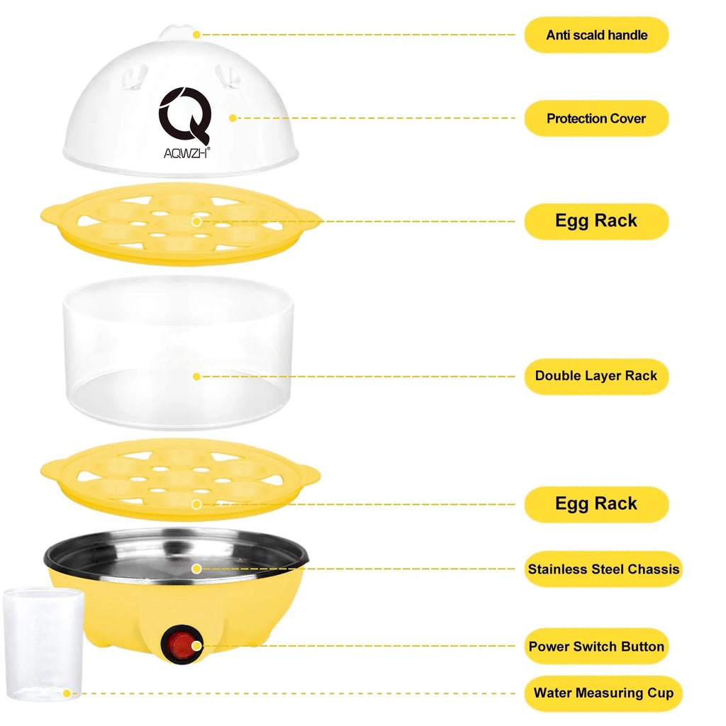 Electric Rapid Egg Cooker 14 Capacity with Auto Shut Off D3344