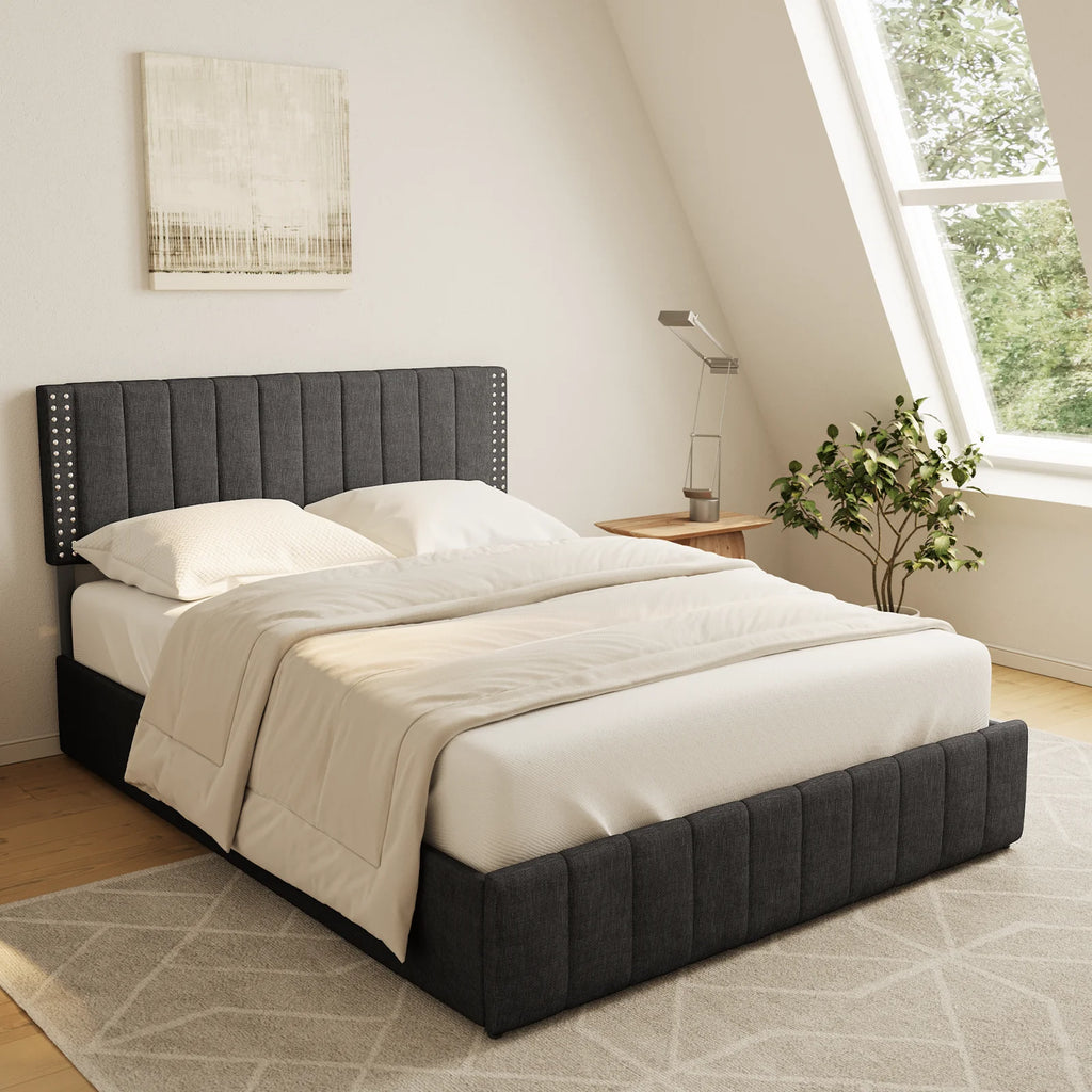 Full Bed Frame with 4 Storage Drawers W556