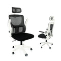 White Mesh Ergonomic Office Chair with Headrest O372