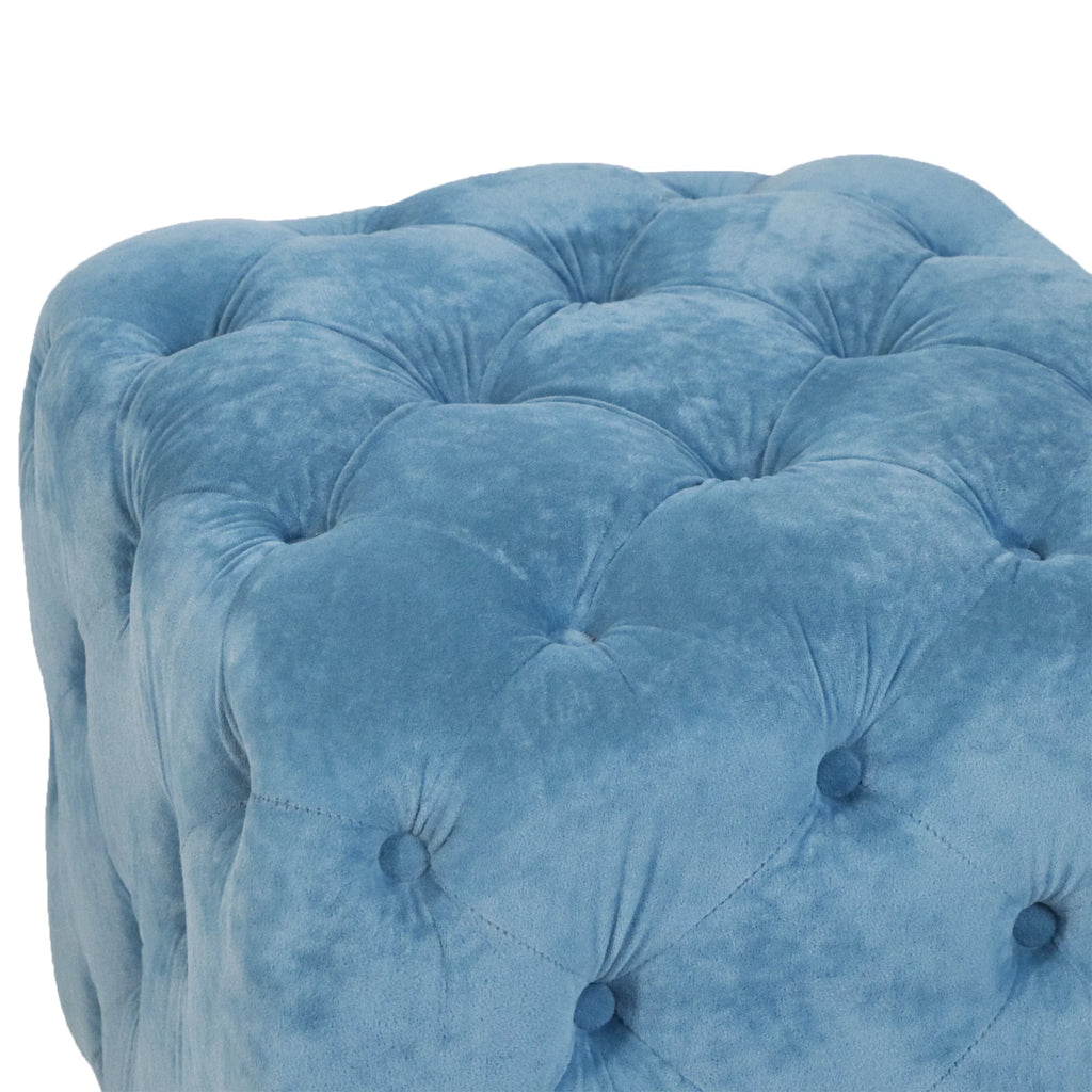 Velvet Tufted Square Ottoman S899