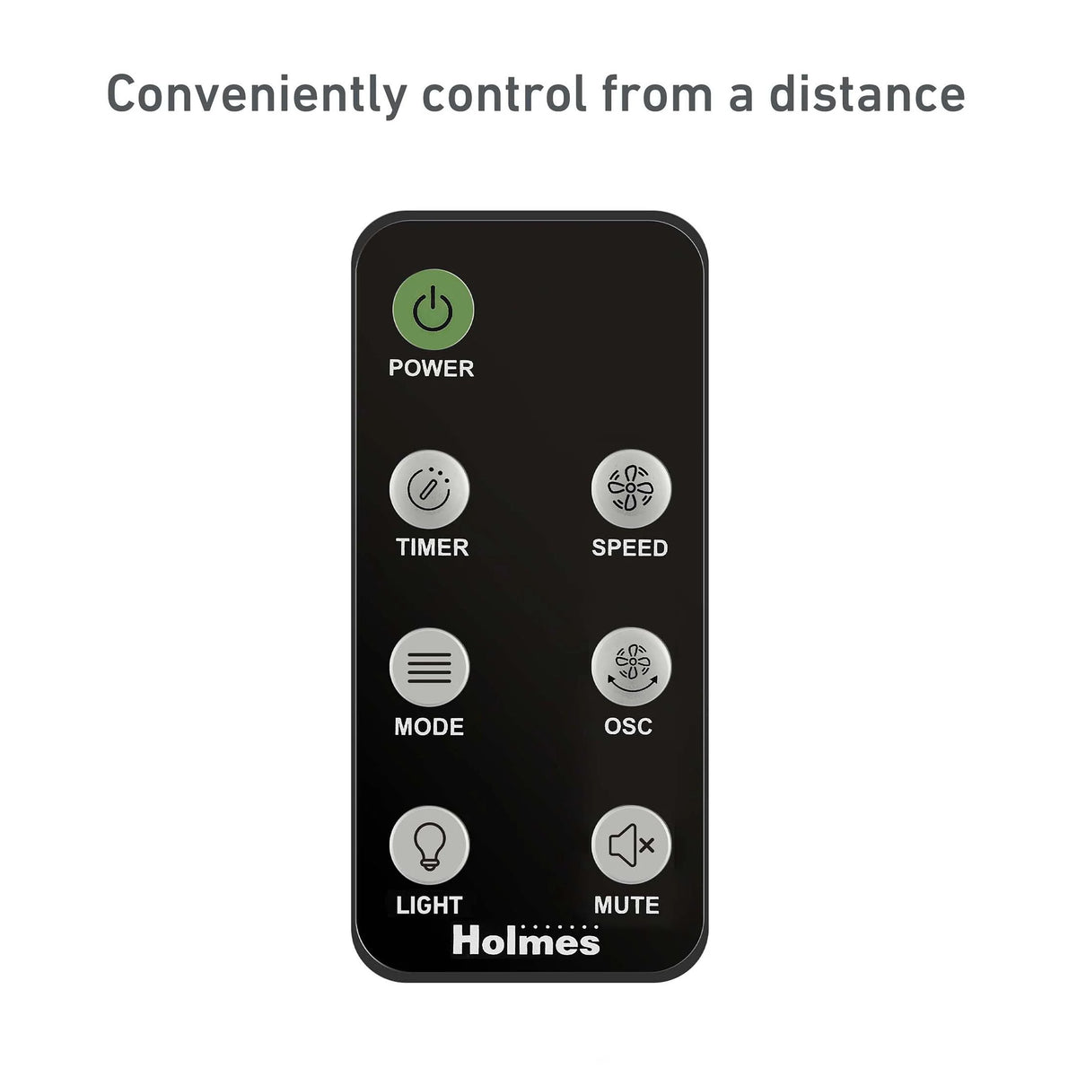 42 Oscillating Digital Tower Fan with Remote Control, Black I3050