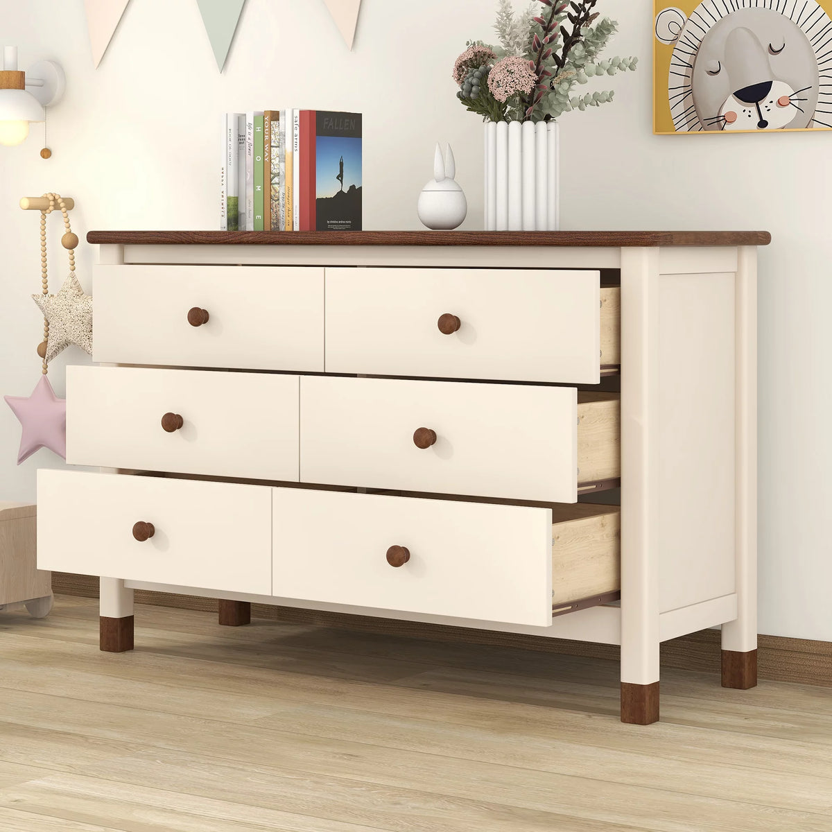 Wooden Storage Dresser with 6 Drawers F558