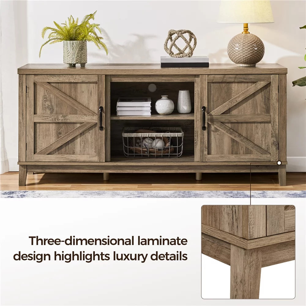 Rustic Oak Storage TV Stand B784