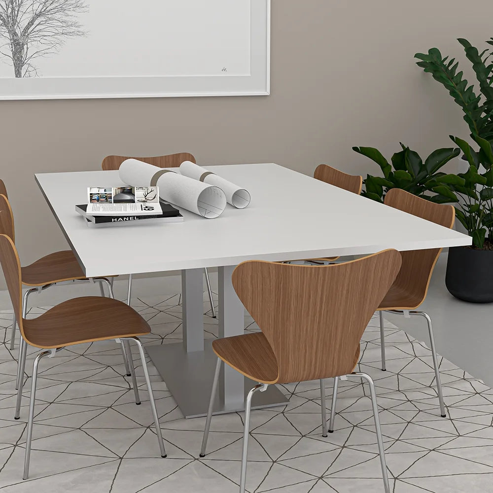 6 Person Rectangular Conference Table Metal Base D46897
