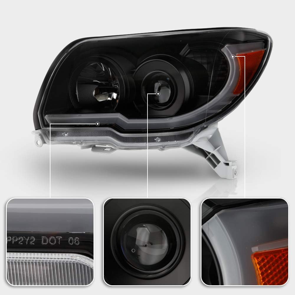 Black LED Projector Headlights Set Left+Right P79694