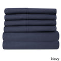 Queen 6-Piece Bed Sheet Set Navy Y399170