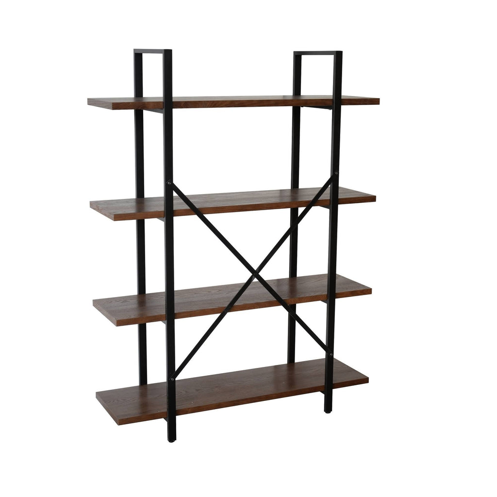 Walnut Brown 4 Shelf Etagere Bookcase S33638