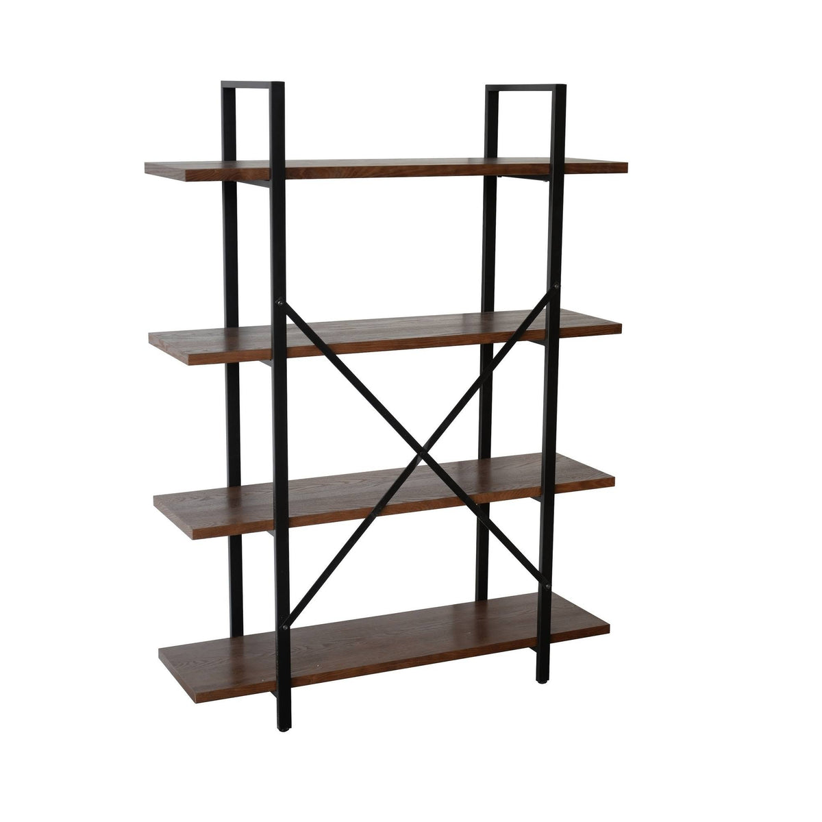 Walnut Brown 4 Shelf Etagere Bookcase S33638