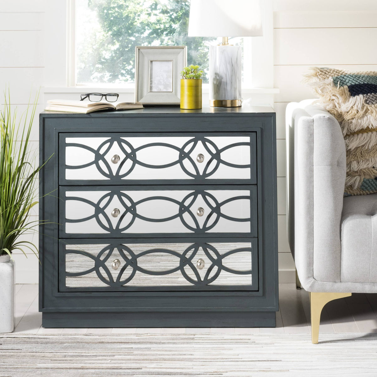 3 Drawer Steel Teal Chest T57936