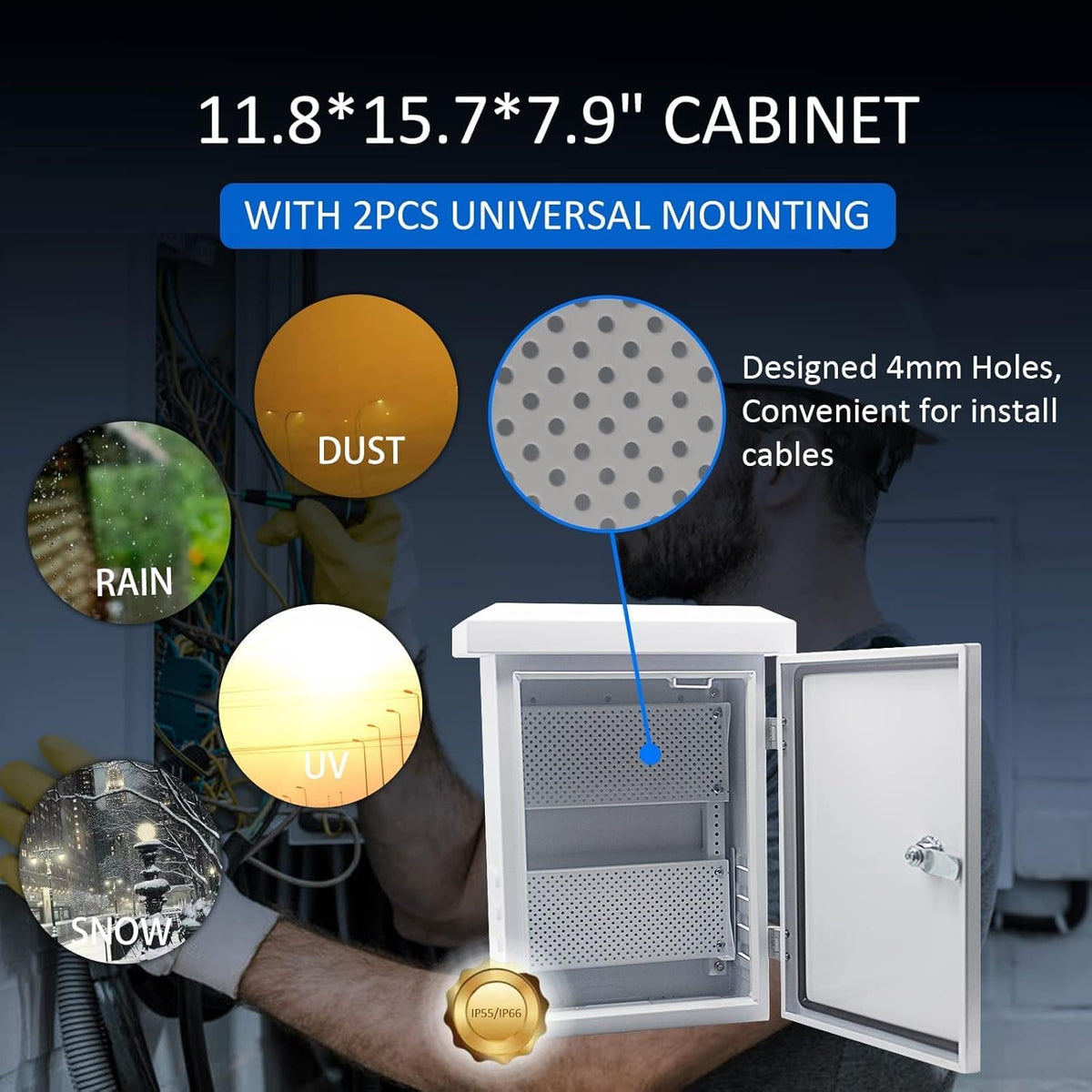 Outdoor Electrical Box, IP55 Stainless Steel Junction Box F808