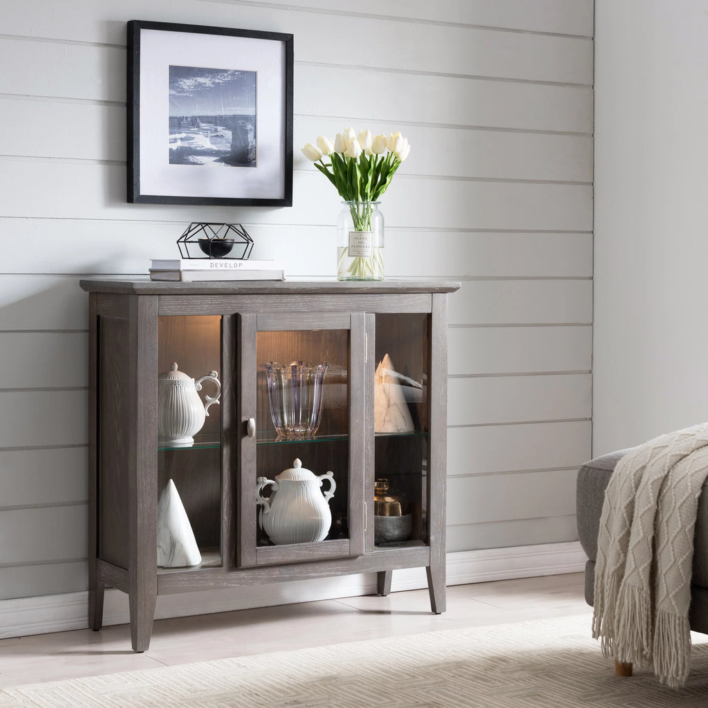 One Door Curio Cabinet with Interior Light U803105
