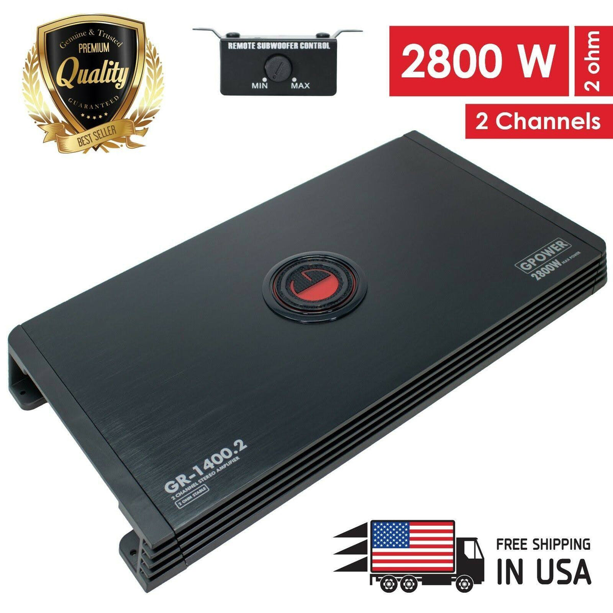 2 Channels 2800W Class A/B Car Audio Amplifier O552