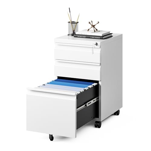 Black 3 Drawer Metal File Cabinet with Lock E302447