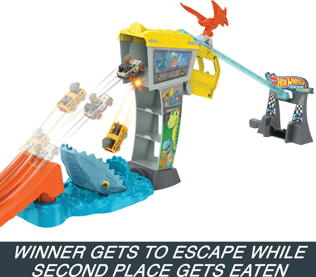 Track Set with 2 Toy Die-Cast Vehicles O219